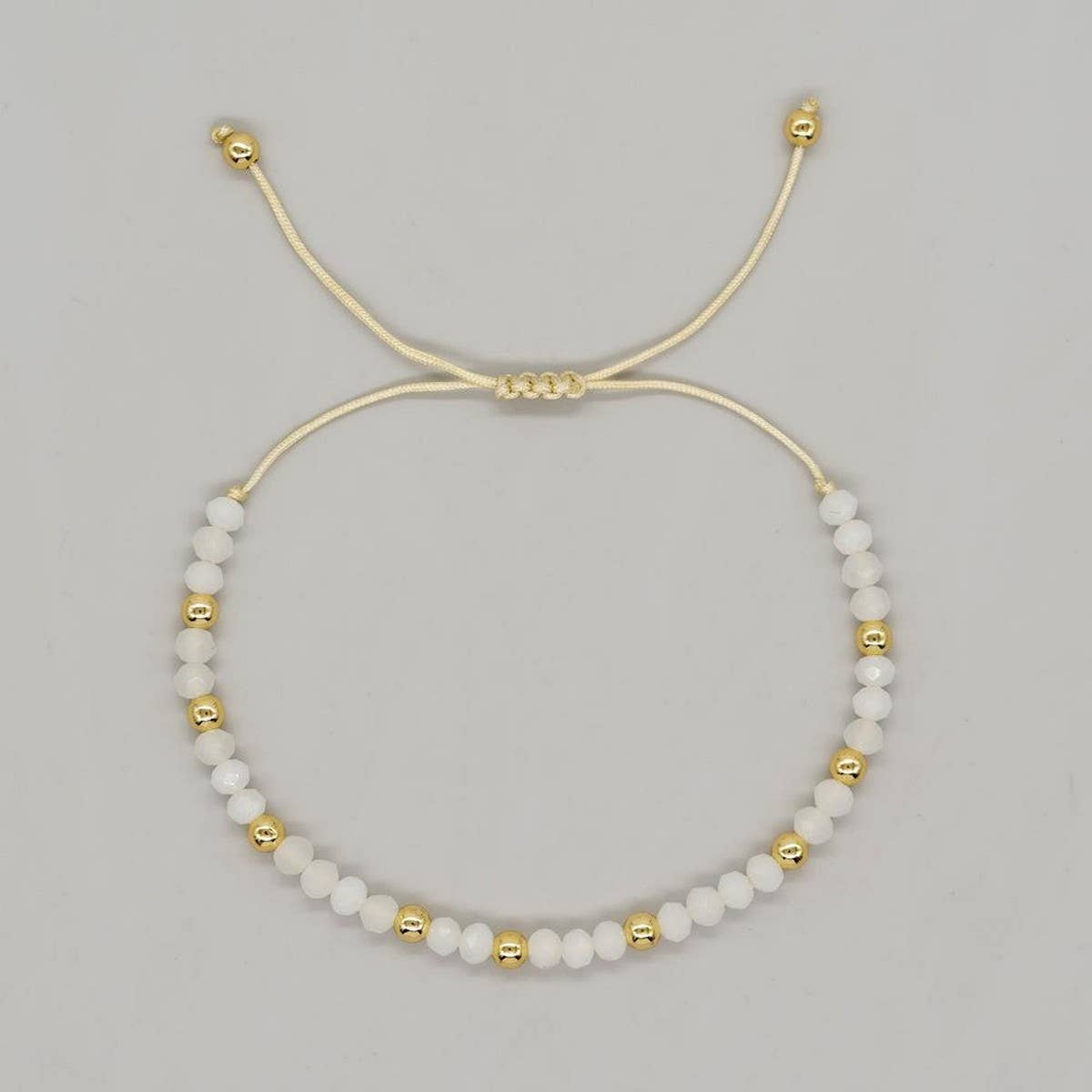 CRYSTAL GOLD BEADED HAND-WOVEN BRACELET