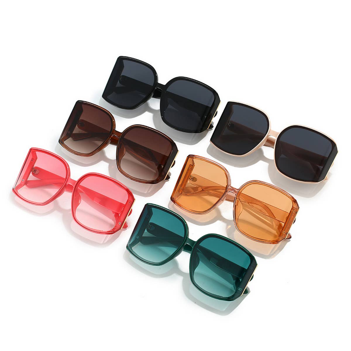 ANTI-UV LARGE FRAME POLYGONAL CURVED SUNGLASSES_CWASG0392