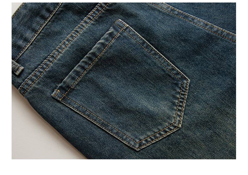 Retro high-waisted simple loose wide-leg jeans