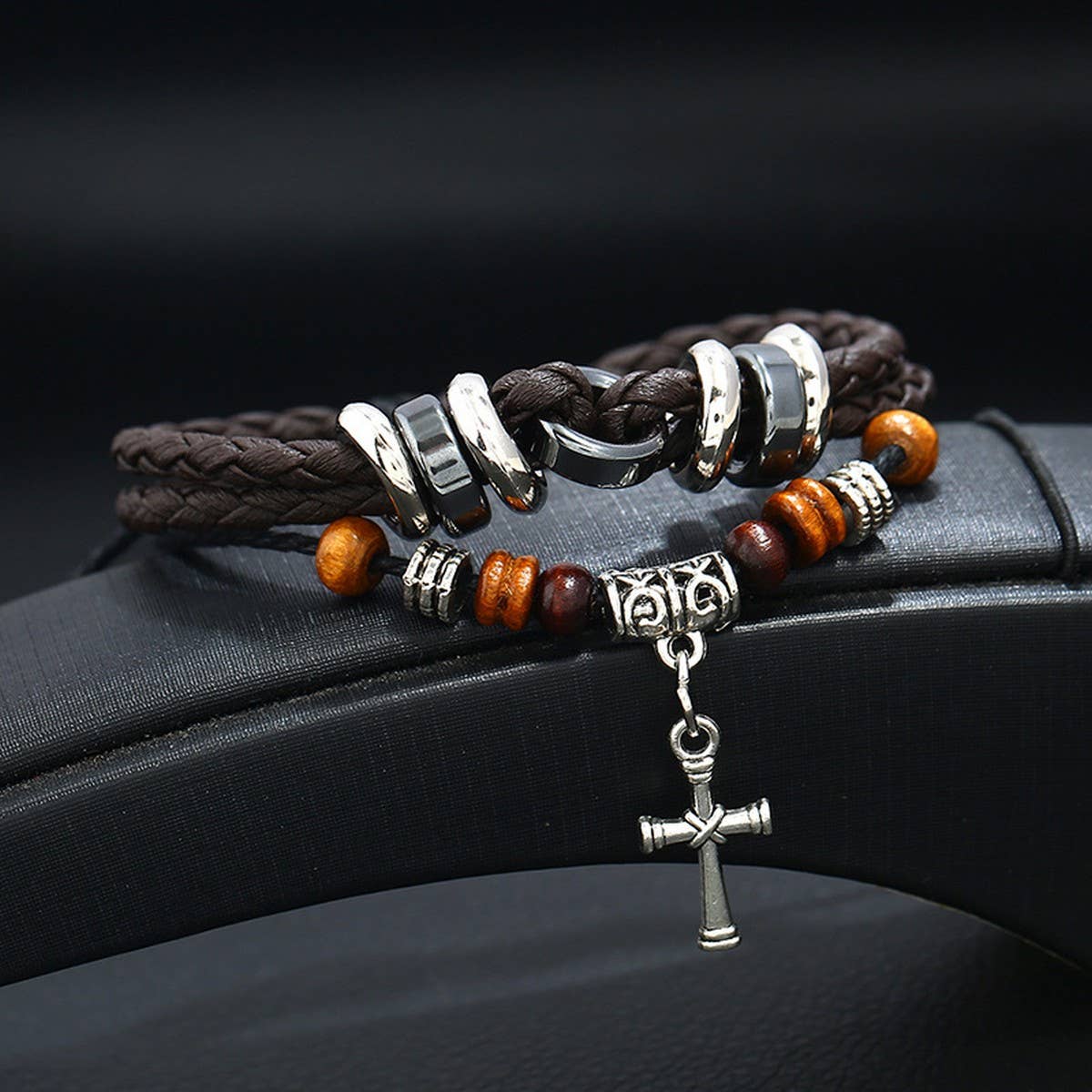 SIMPLE MEN'S MULTI-LAYER BEADED LEATHER BRACELET_CWMM4475