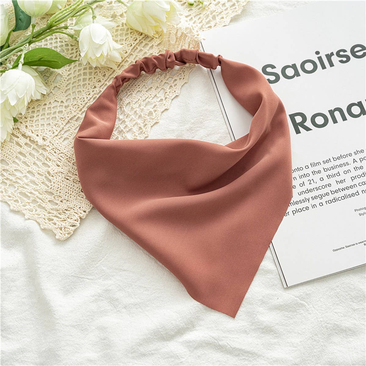 SOLID COLOR CHIFFON TRIANGLE SCARF HAIRACCESSORIES_CWAHA4154
