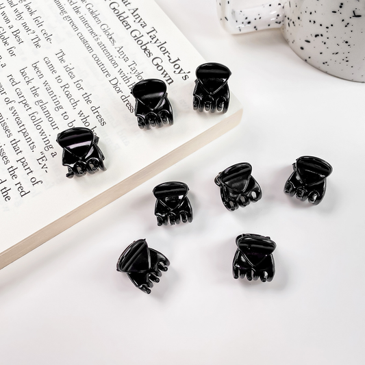 Mini 1.5cm Hair Claw, Tortoise & Black Bang Clips_CWAHA0719