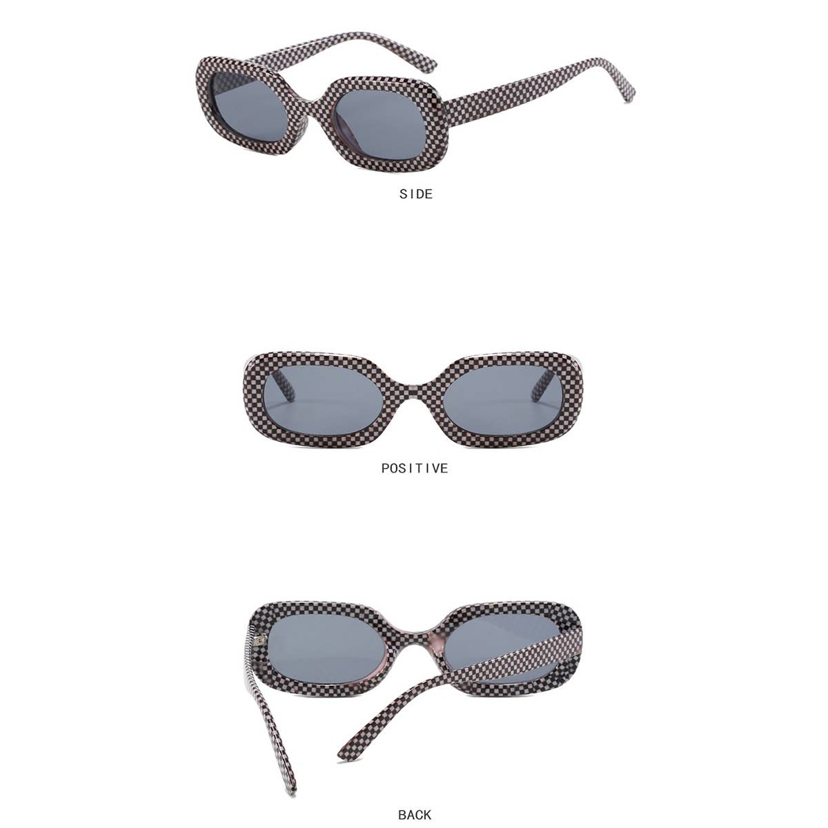 VINTAGE OVAL PLAID SUNGLASSES