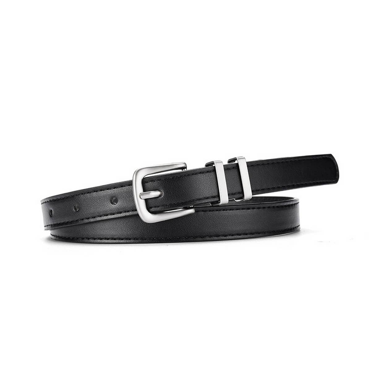 SIMPLE NEW MULTI-COLOR SILVER BUCKLE BELT_CWABE0586