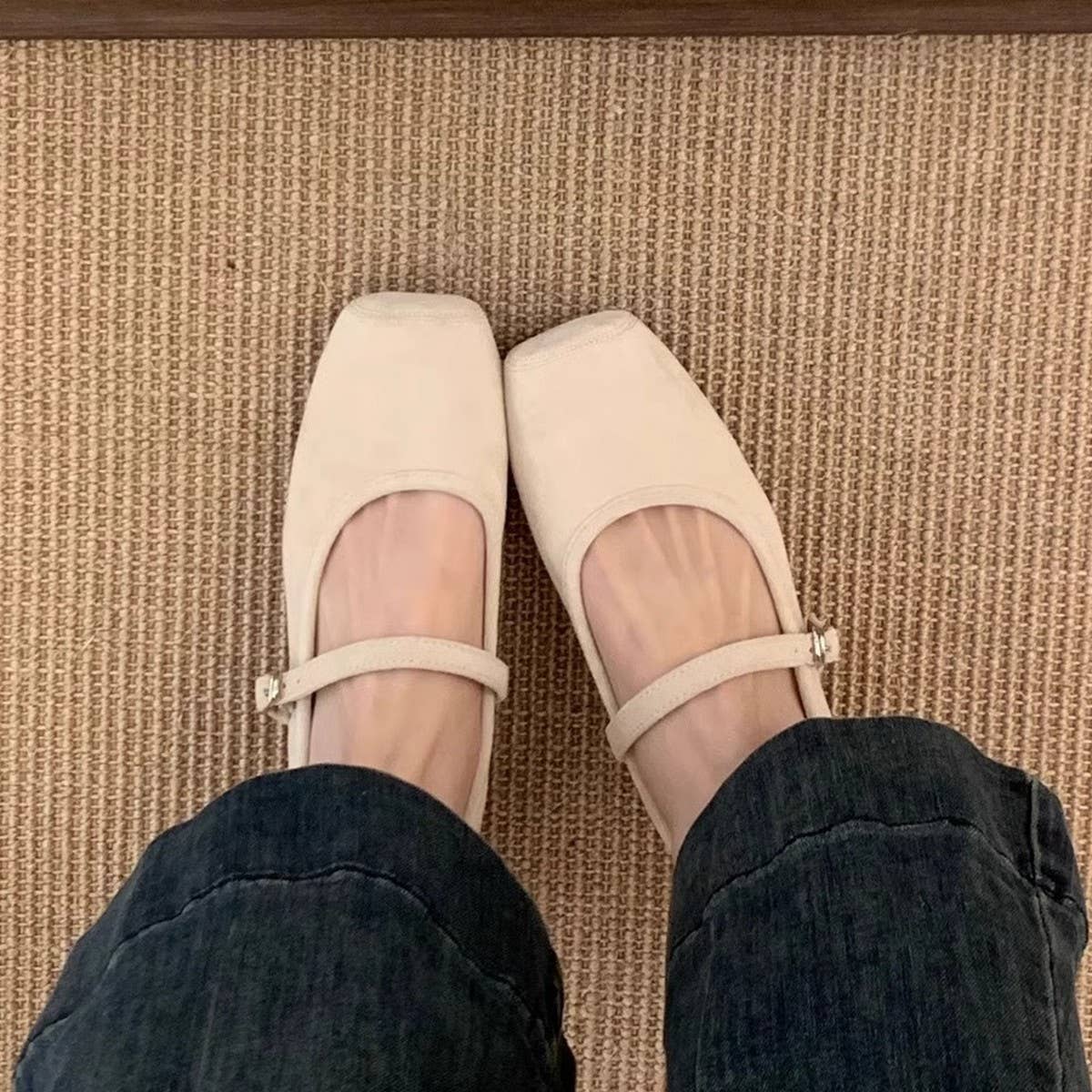 Hidden Wedge Square Toe Flat Loafers for Women