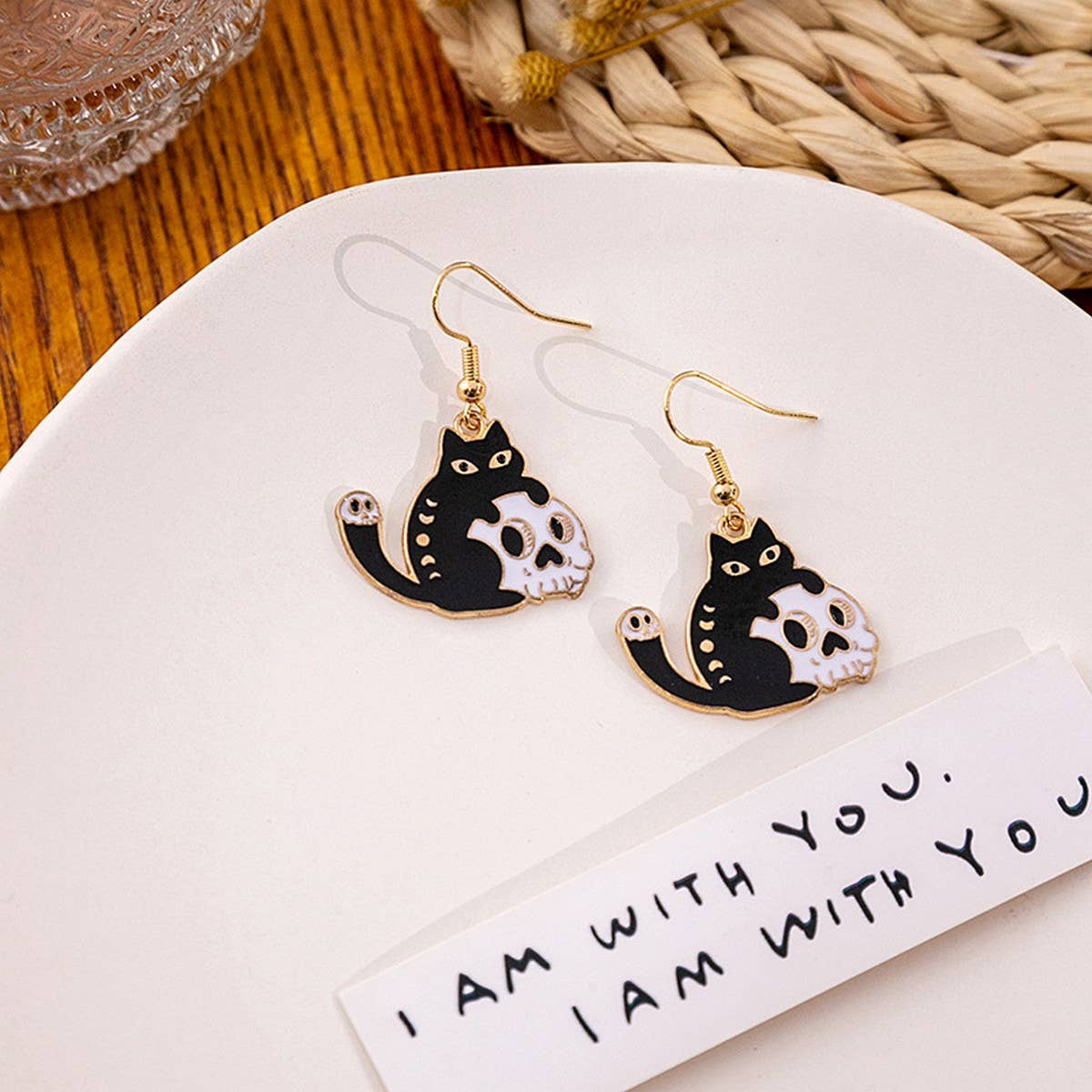 HALLOWEEN CARTOON CAT EARRINGS