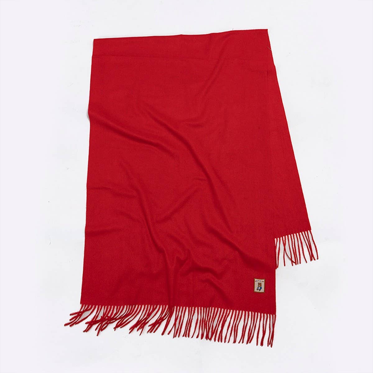 Wool Blend Solid Scarf-Soft Thick Bear Label Wrap_CWASC2338