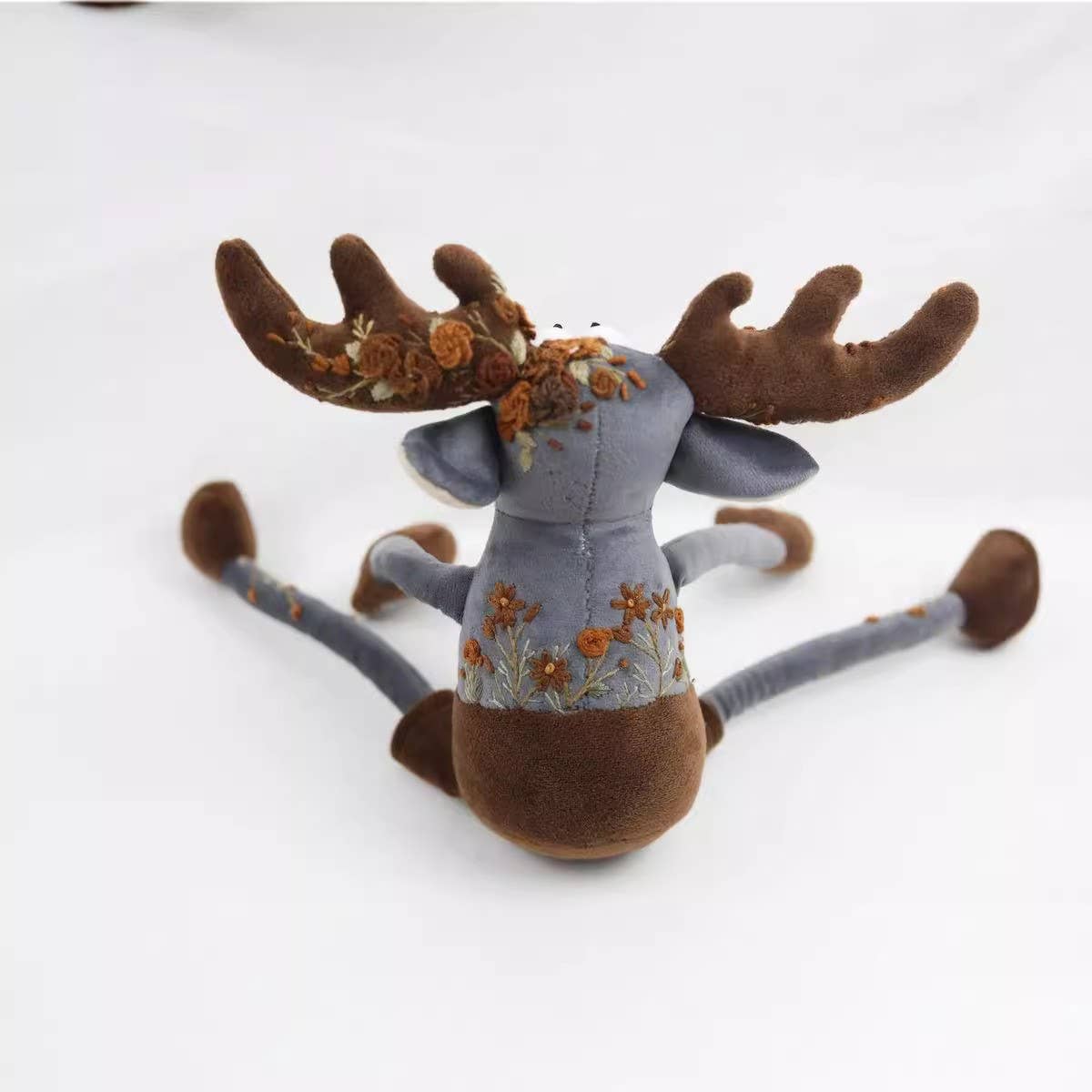Embroidered Vine Flower Deer Plush Doll Toy