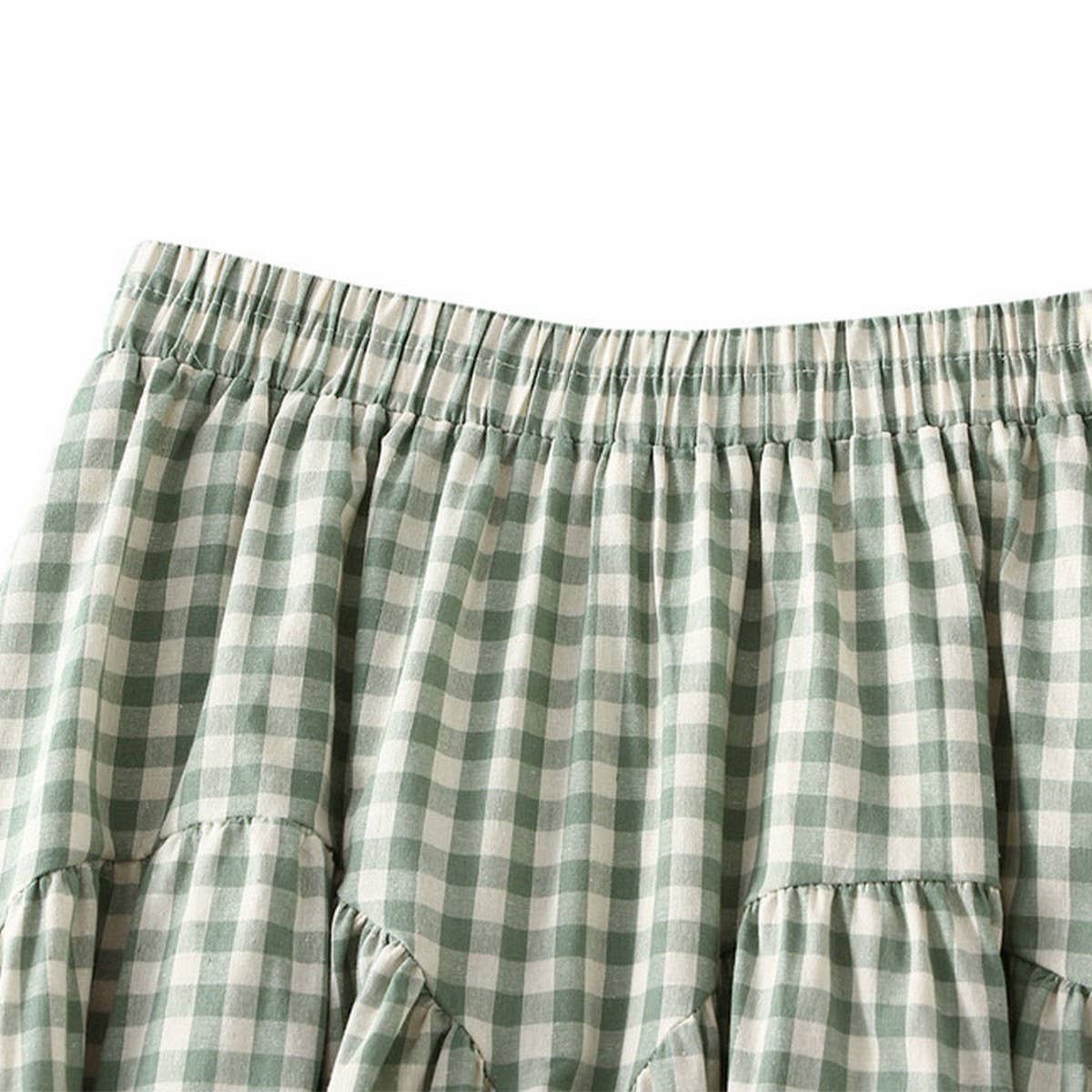 Vintage Plaid High-Waist A-Line Flared Skirt