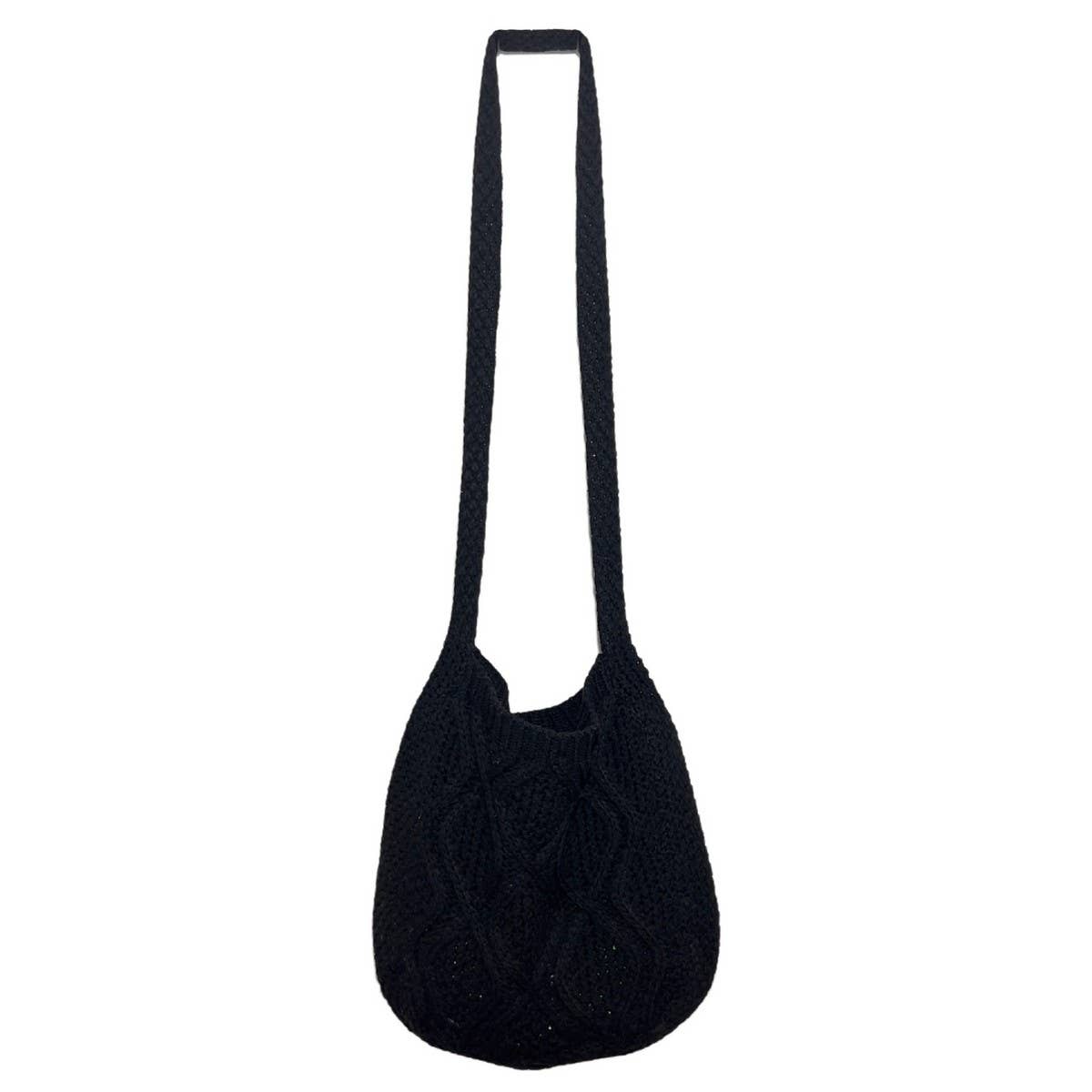CWAB4573_SOLID KNIT TWIST VINTAGE TOTE CROSSBODY BAG