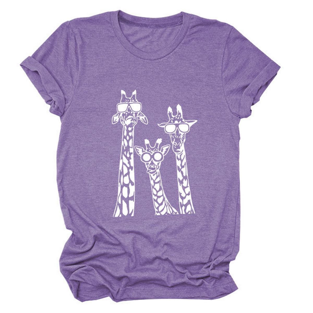 Women's Giraffe Print Casual Summer T-Shirt