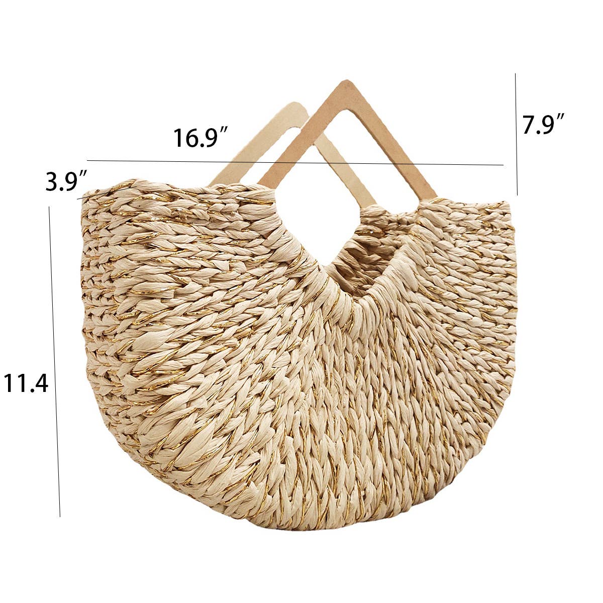 WOMEN CASUAL MOON BAG WOVEN TOTE BAG_CWAB0830