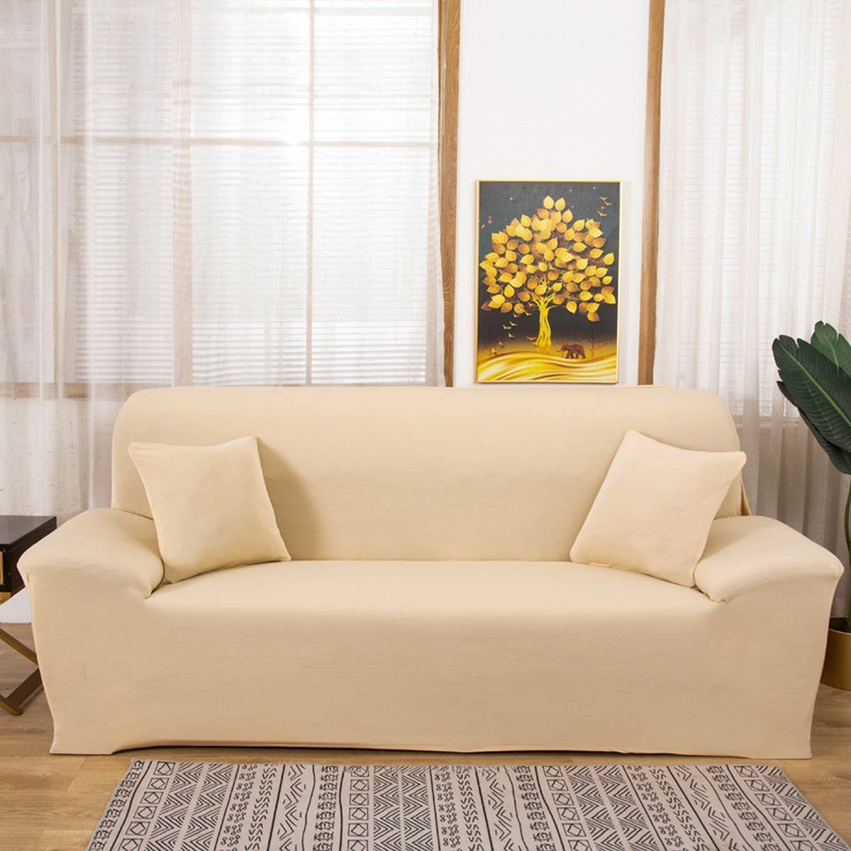 Milk Silk Sofa Cover, Stretch & Full Wrap