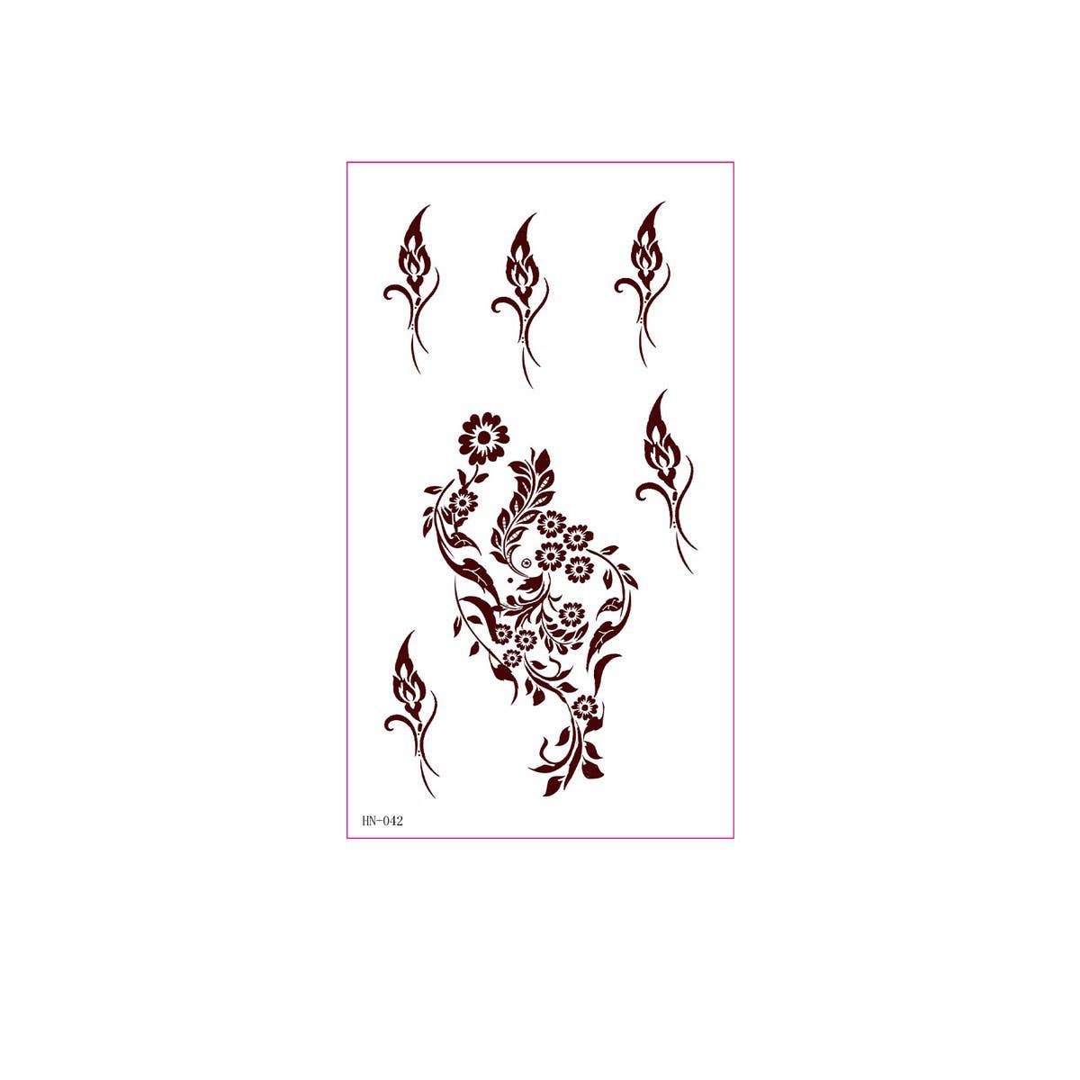 Realistic Brown Henna Tattoo Stickers Waterproof_CWMM8347