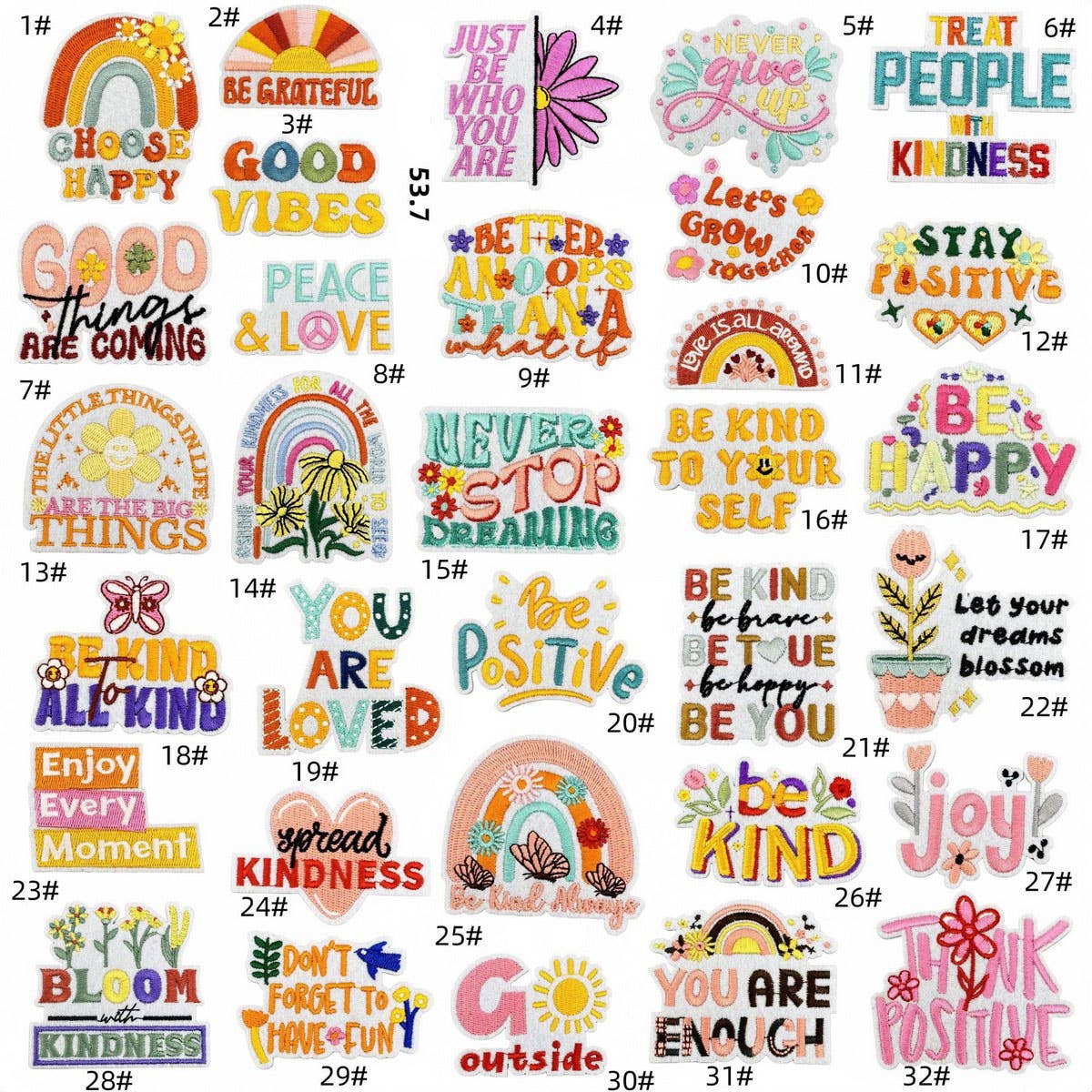PERSONALIZED COLORFUL ENGLISH EMBROIDERY PATCH_CWMM4029