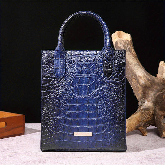 RETRO LARGE CAPACITY CROCODILE SHOULDER BAG_CWAB0925