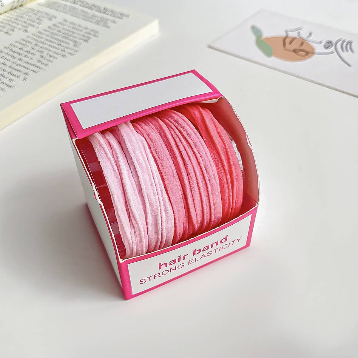 Five high-elasticity thick candy-color hair ties