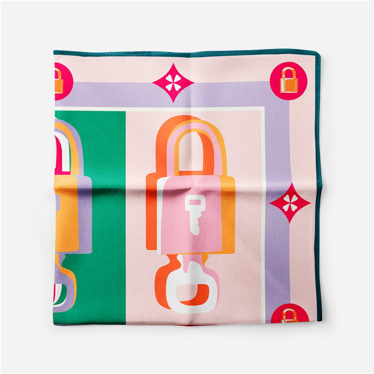 NEW COLOR BLOCK PRINTED SQUARE SCARF