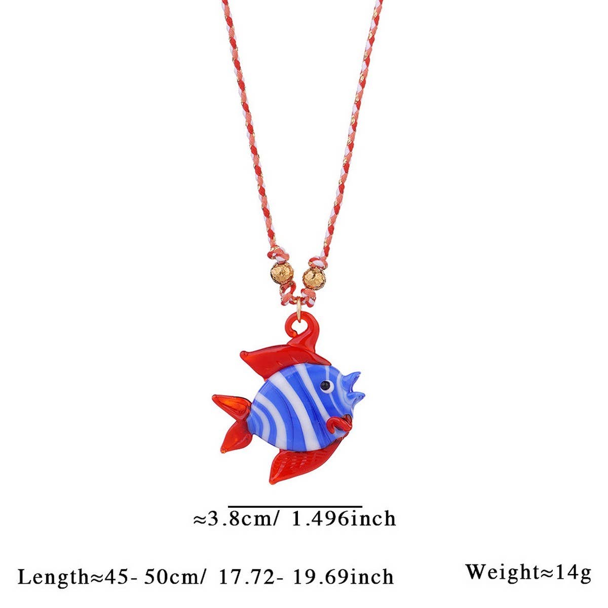 Colorful Glass Fish Ocean Pendant Necklace