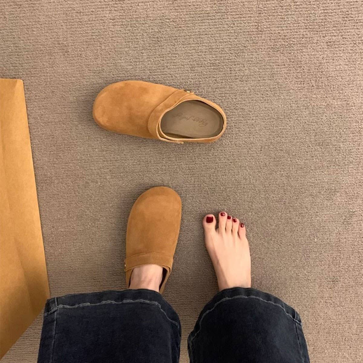 Leather Platform Clog Mules for Women