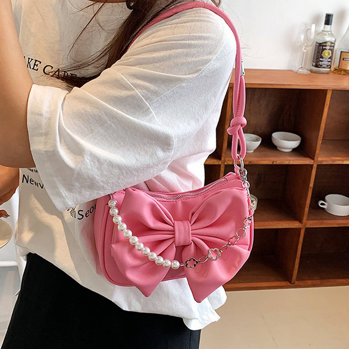 2024 SUMMER WESTERN STYLE SHOULDER BOW PEARL BAG_CWAB1914