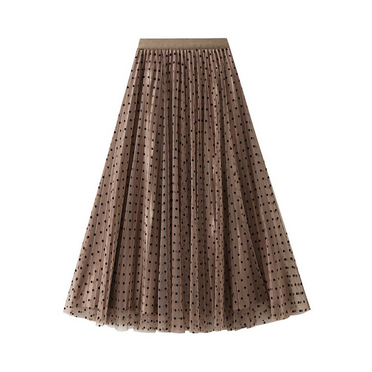 POLKA DOT MESH SKIRT REVERSIBLE A-LINE SKIRT_CWBMS0314
