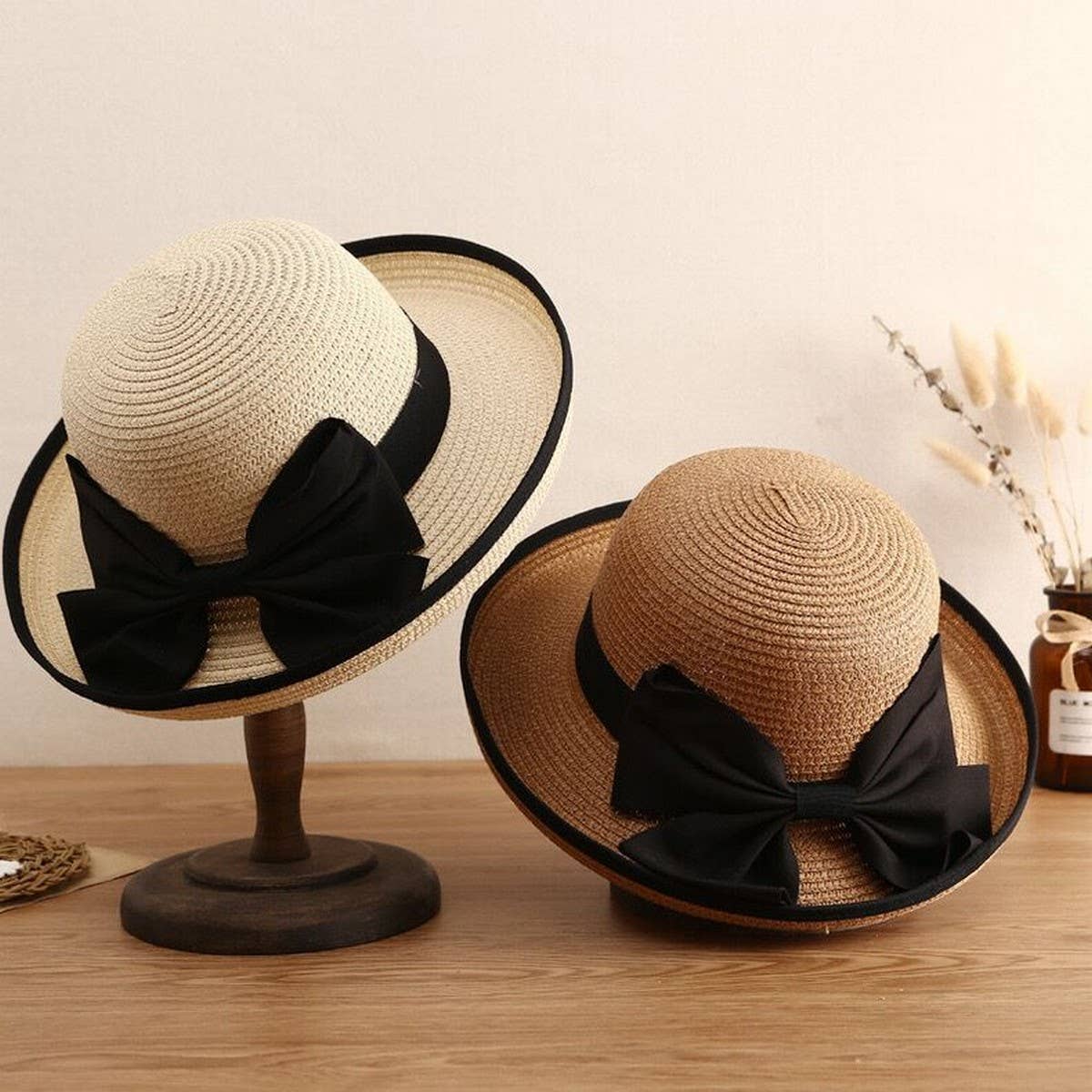 Summer exquisite beach sun protection straw hat_CWAH3435