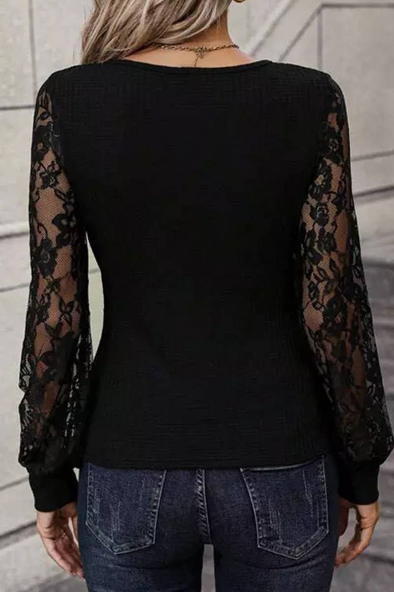 WOMEN LACE LONG SLEEVE BLOUSE_CWTBLL0373
