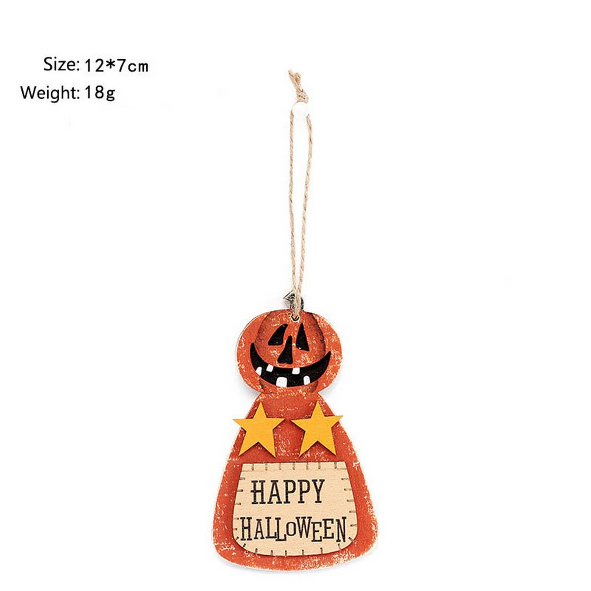 Ins-Style Painted Pumpkin & Bat Wood Hanging_CWAJE05361