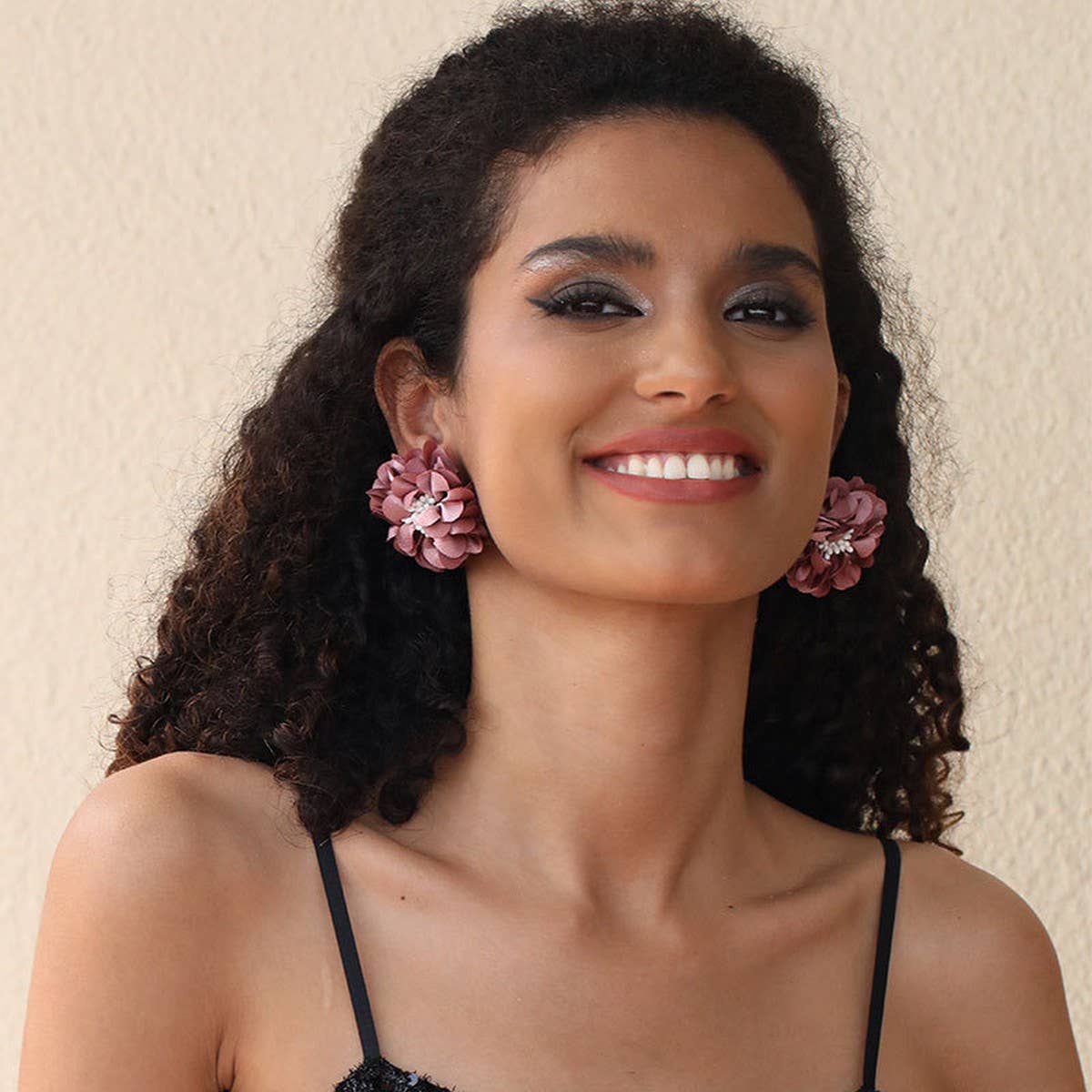 Handmade Fabric Flower Stud Earrings ? Minimalist