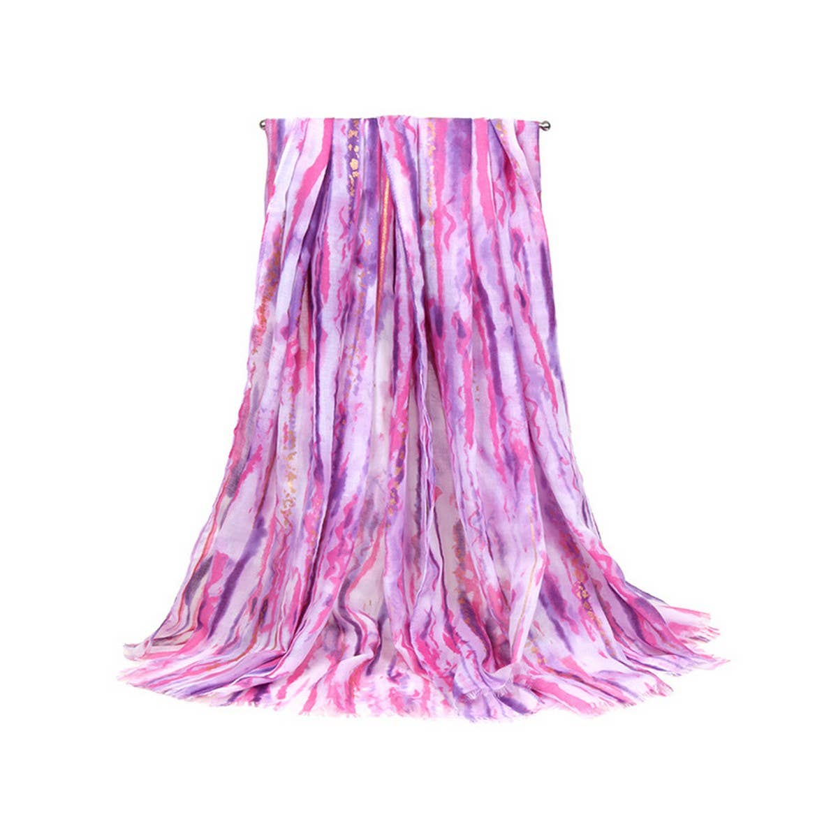 Color Line Print Scarf ? Gold Accent Beach Wrap