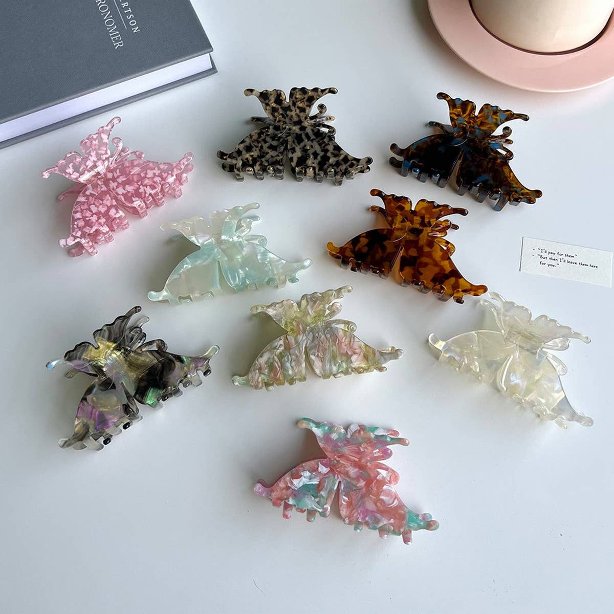 Butterfly Acetate Large Hair Claw Clip for Women_CWAHA5775