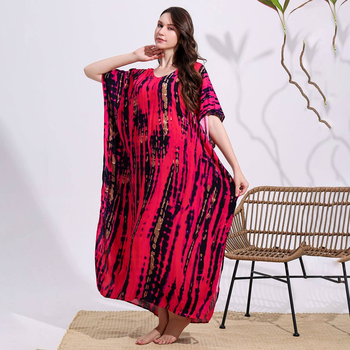 Tie-Dye Cotton Blend Beach Cover-Up Robe