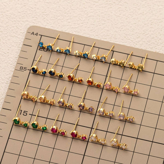 Birthstone Stud Earrings Zodiac Colorfast Material_CWAJE5104