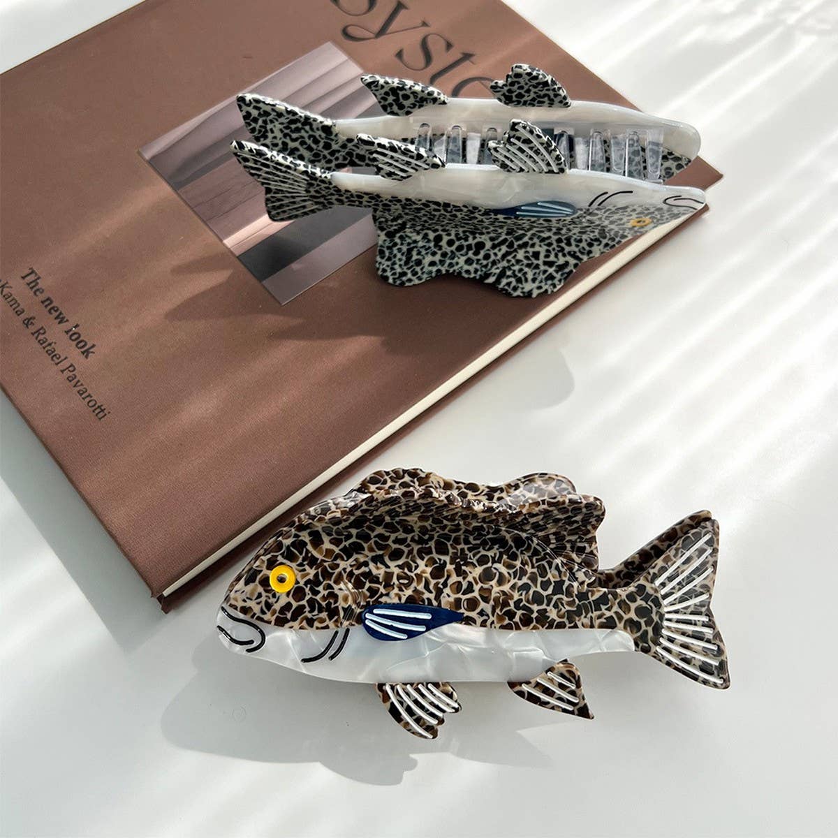 Grouper Fish Hair Claw, Ocean Style Acetate Clip