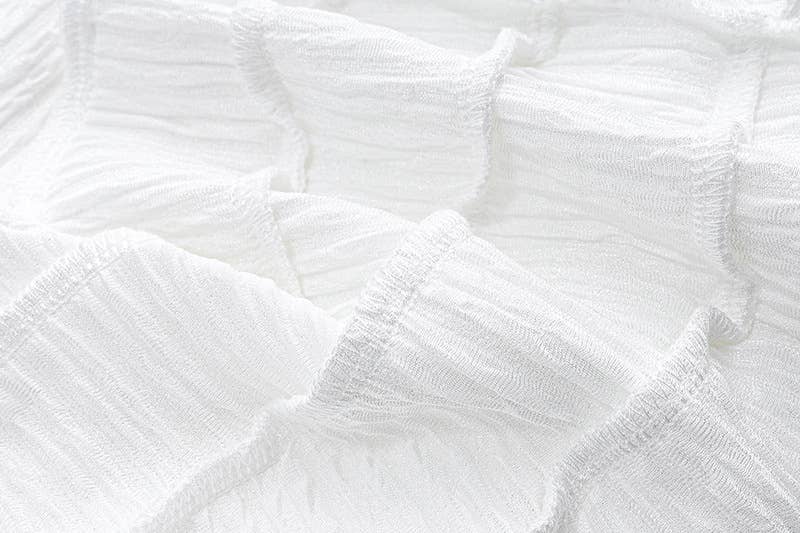 Striped Square Neck Ruched Sleeveless Crop Top