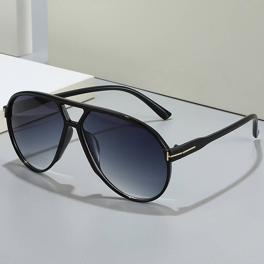 LETTER T DOUBLE BRIDGE LARGE FRAME SUNGLASSES