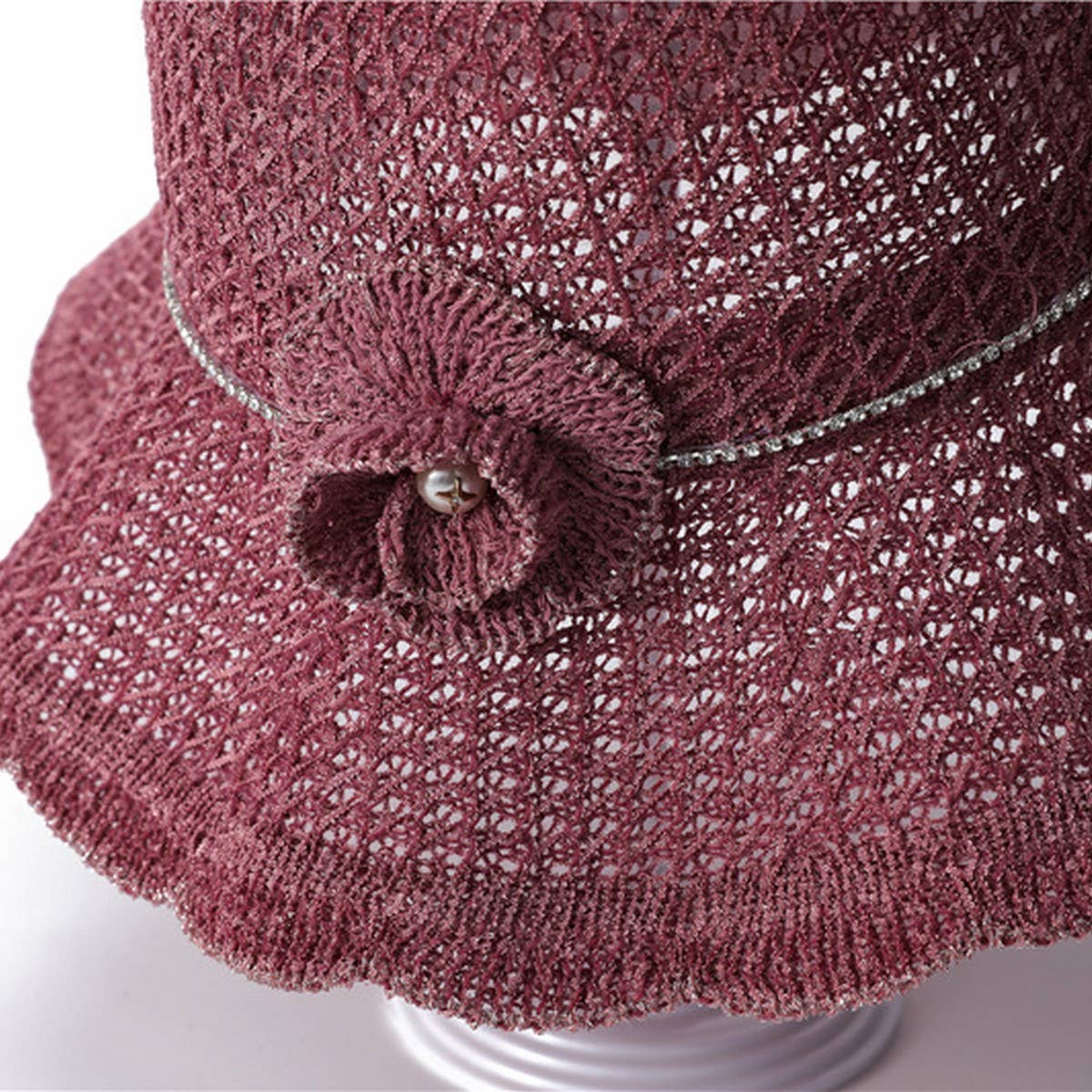 WAVY EDGE FLOWER HOLLOW SUNSHADE FISHERMAN HAT_CWAH1453