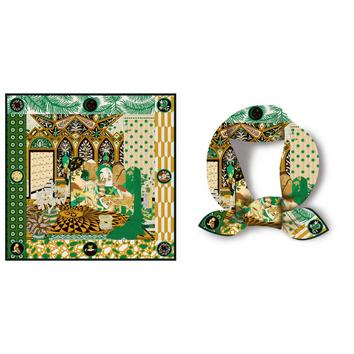 Printed Satin Head Wrap Scarf for Warmth & Style_CWASC0662