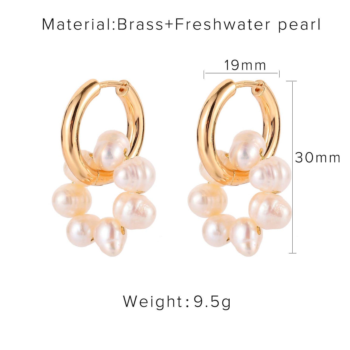 Trendy pearl element earrings