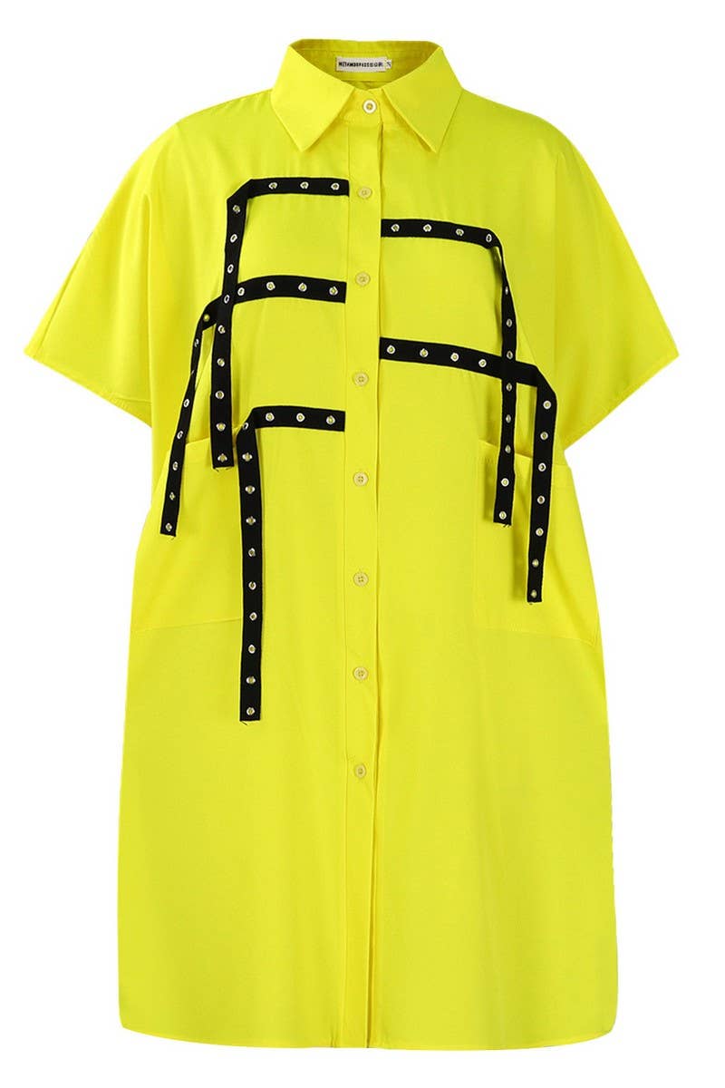 CWDTD00505_2025 WOMEN SHORT SLEEVE LOOSE POLO SHIRT DRESS