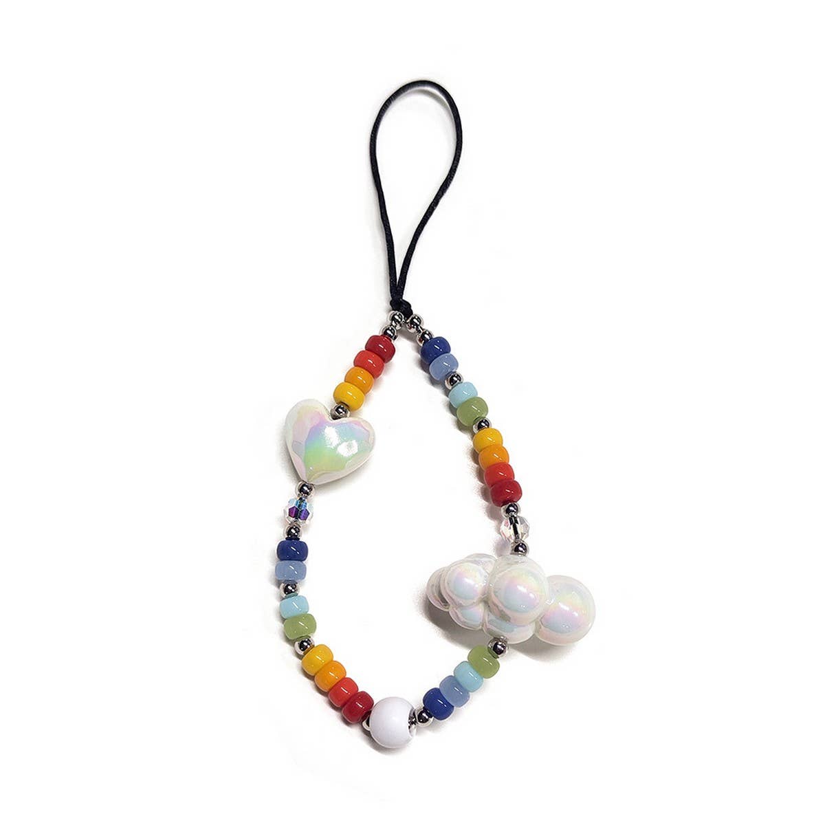CWMM8722_RETRO RAINBOW SHORT HEART GIRLS PHONE CHAIN