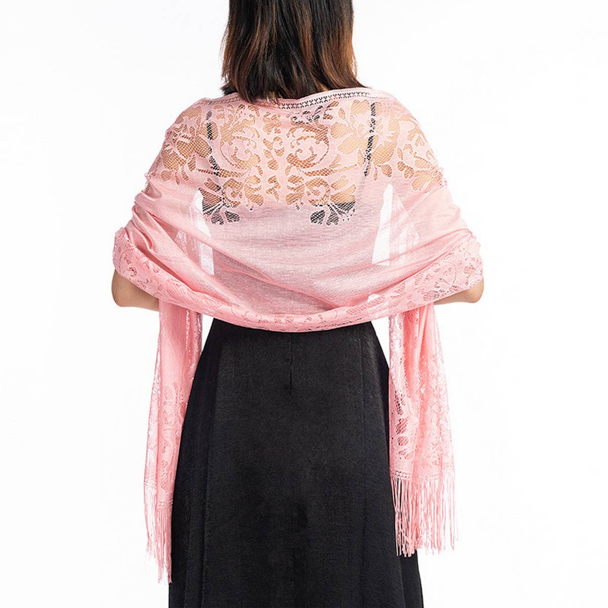 FASHIONABLE EVENING HOLLOW LACE SHAWL