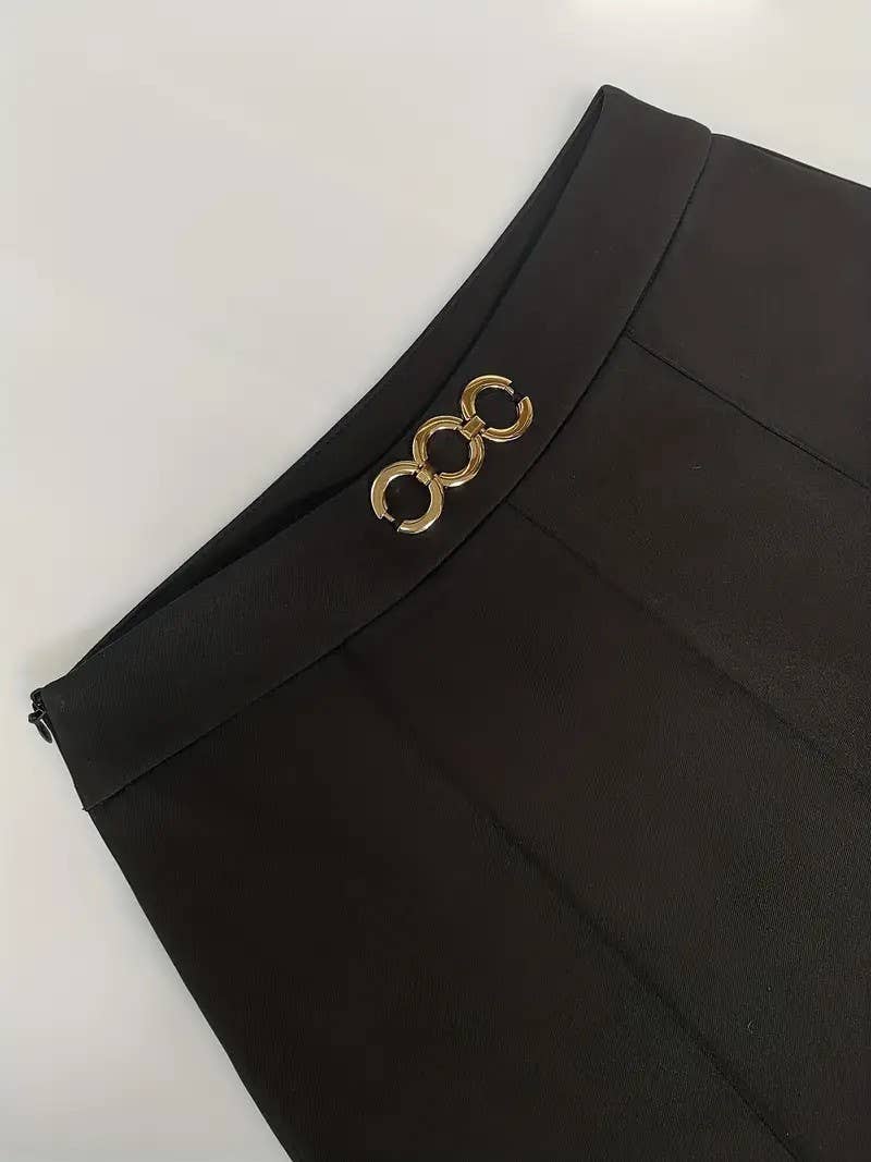 Elegant solid-color fashionable flared pants