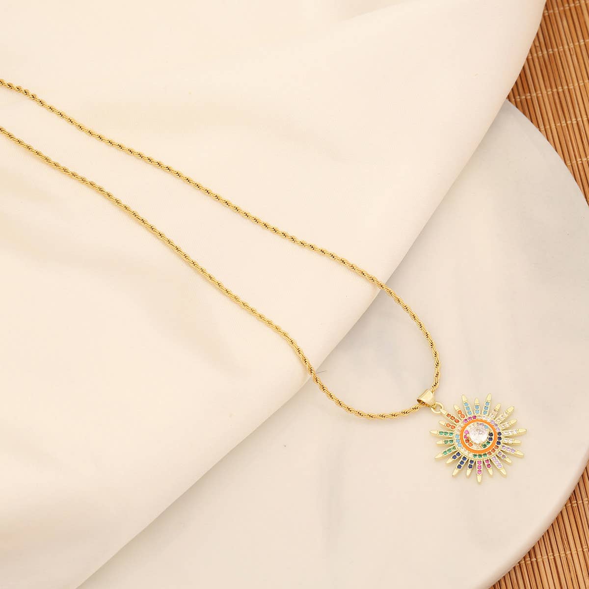 NATURAL STONE NECKLACE PERSONALIZED EYE PENDANT