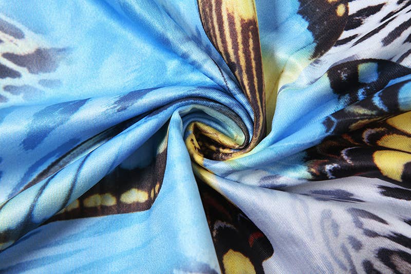 Trendy Sexy Printed Tie Bikini Three-Piece Set