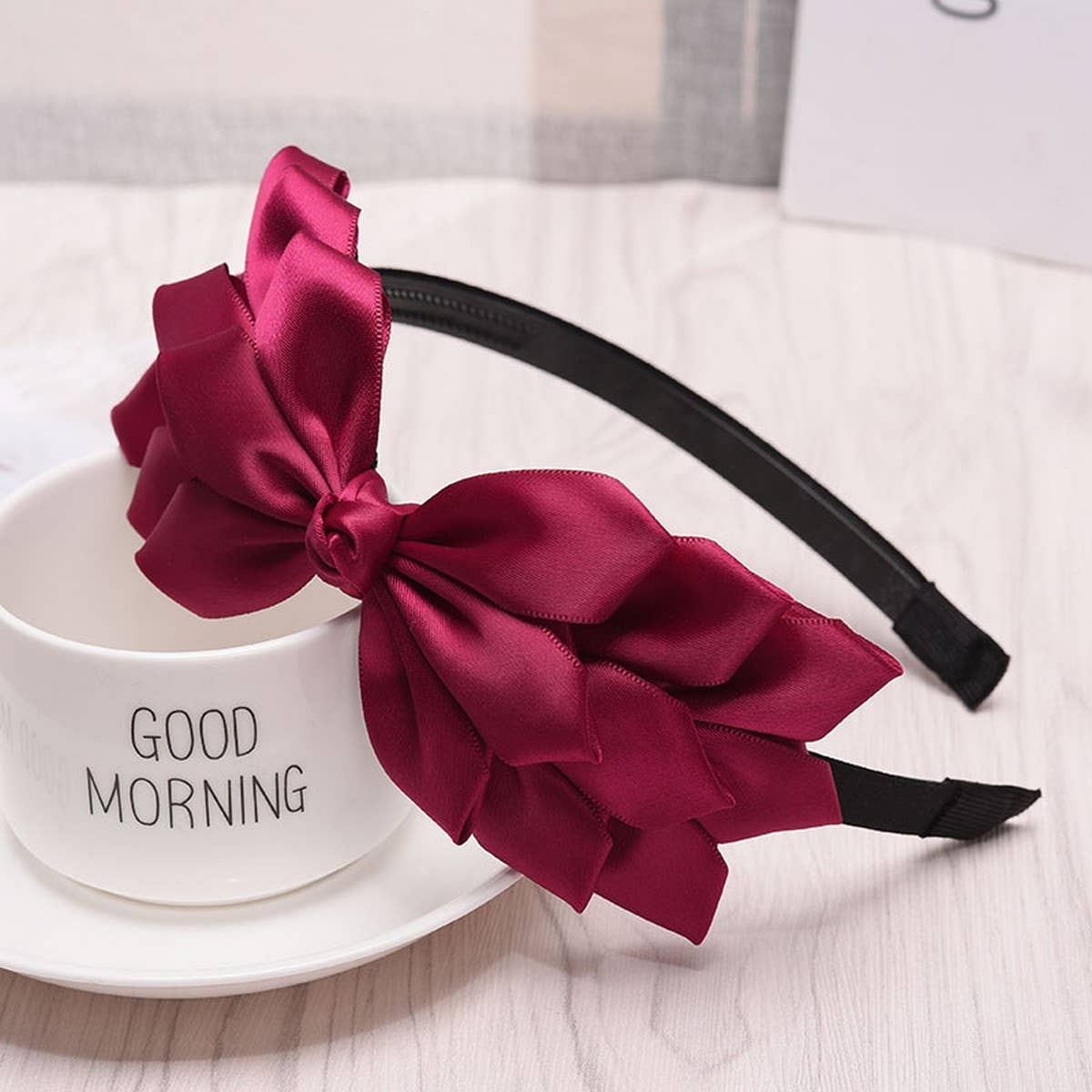 CUTE WOMEN'S SOLID COLOR BOW HEADBAND