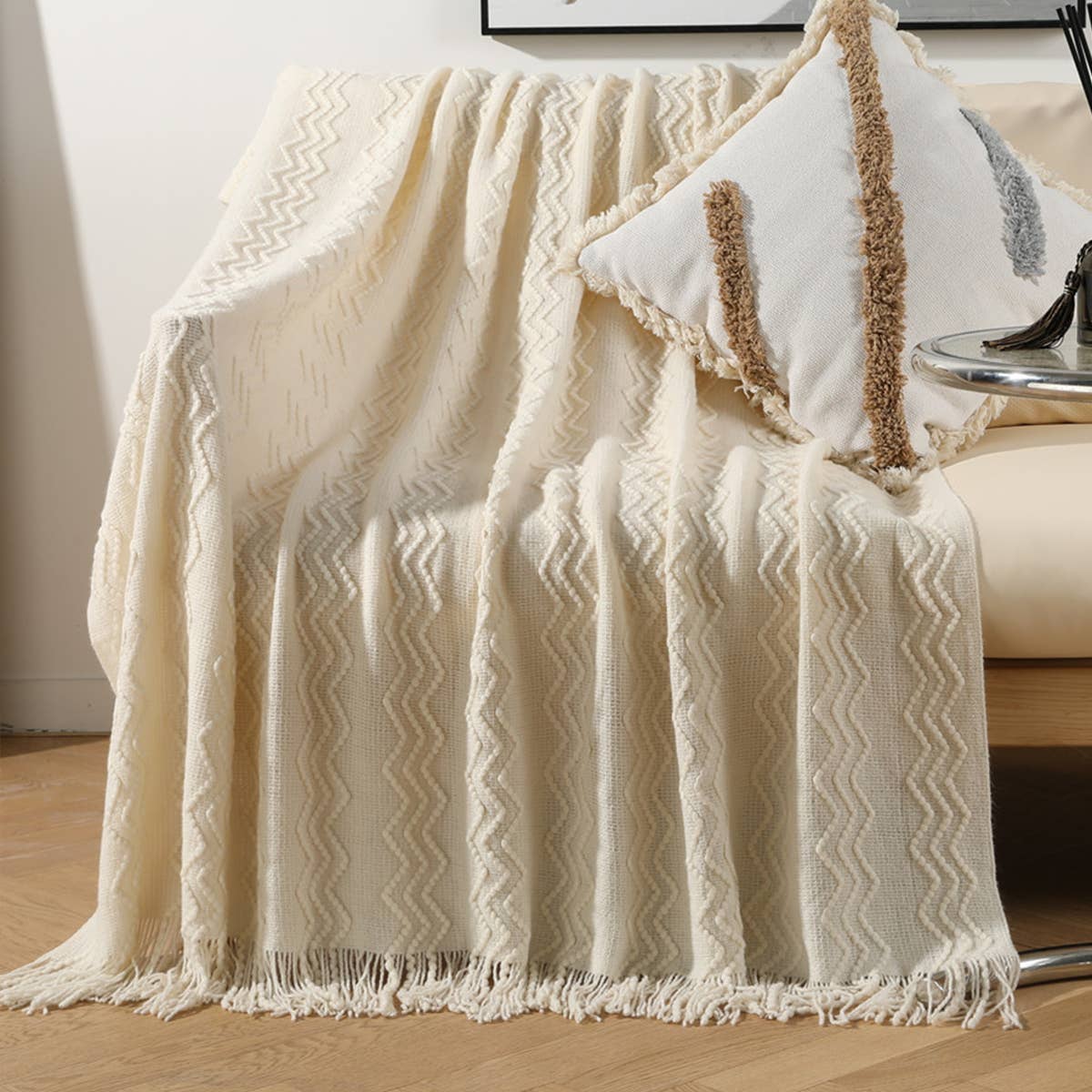 KNITTED SOFT WARM SOFA BLANKET BED END BLANKET
