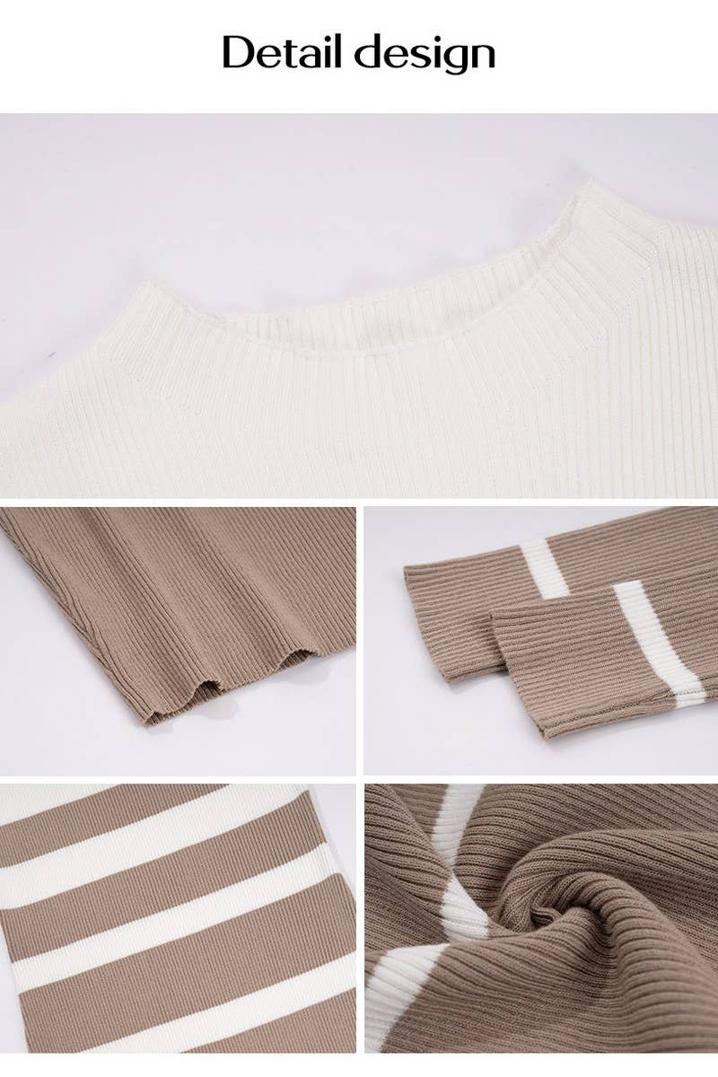 CWDMD3307_SLIM-FIT CONTRAST LONG-SLEEVED DRESS