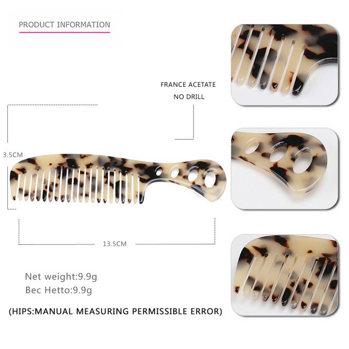 ACETATE SHEET HOUSEHOLD HAIR COMB ANTI-STATIC COMB_CWAHA4197